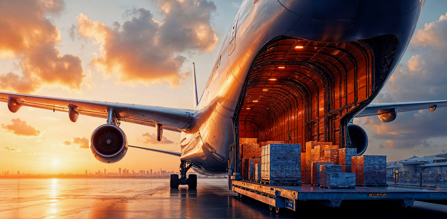 Air cargo aircraft background